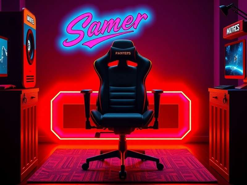 FTS Gamer Chair in a professional gaming setup with RGB lighting