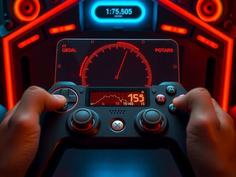 Professional gamer calibrating an FTS gamepad on a high-end gaming setup