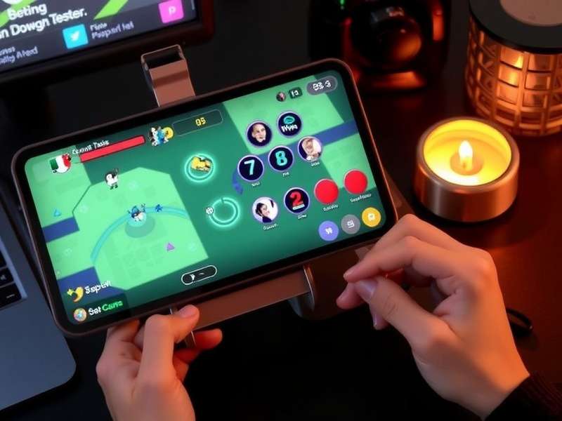 Fts Gamepad Tester dashboard showing button test and joystick calibration on a laptop screen